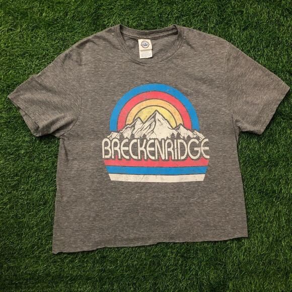 Women's Vintage Grey ‘Breckenridge’ Graphic Cropped Top - Picture 1 of 4